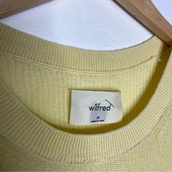 WILFRED Scoop Neck Knit Pullover Balzac Sweater Yellow Artizia Wool Size XS - Picture 4 of 6
